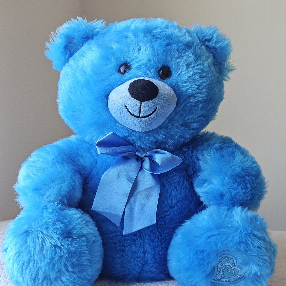 Rare Valentine's Day  bright Blue Teddy Bear Plush Toy